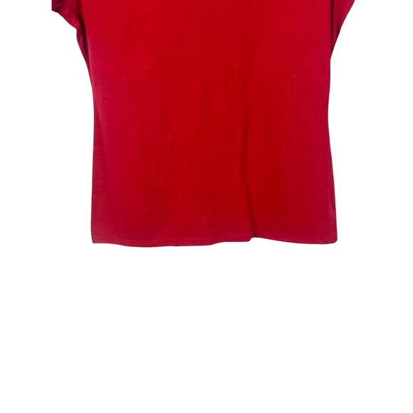 Port & Company Red V-Neck T-Shirt Small Unisex Basic Cotton Tee New - Picture 7 of 7